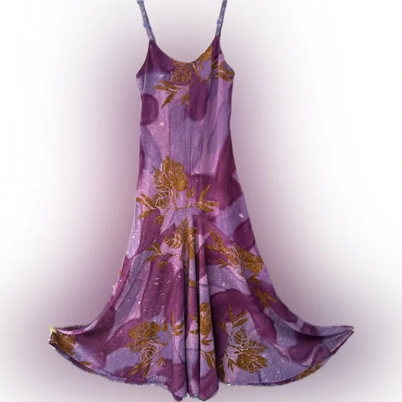 Purple Floral Maxi Dress - Picture 1 of 10